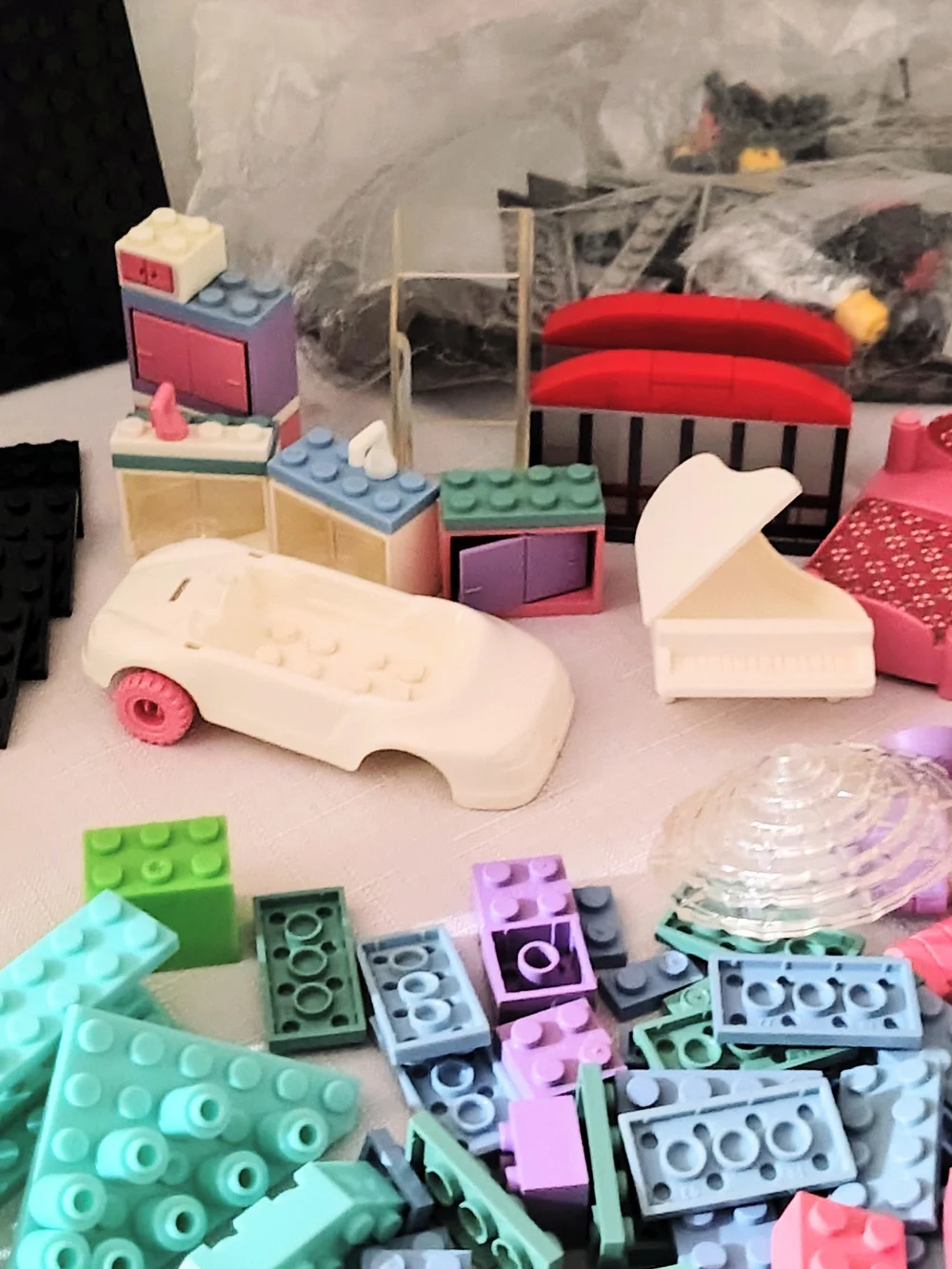 Mega Bloks Multi-Color Plates Blocks Parts Pieces & Sealed Mystery Bag 2- 1/2 Lb